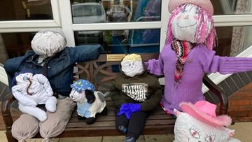 Defoe Court Residents enjoy making scarecrows